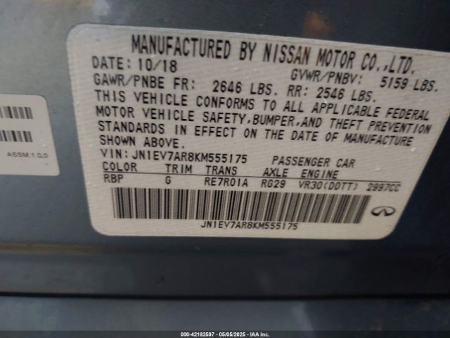 2019 INFINITI Q50 JN1EV7AR8KM555175 Photo 8