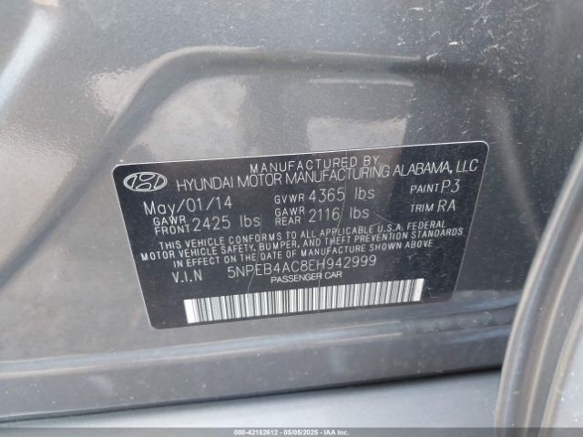 5NPEB4AC8EH942999 Hyundai SONATA GLS