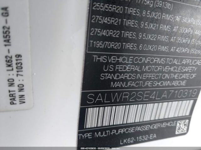 SALWR2SE4LA710319 Land Rover Range Rover Sport Hse Dynamic