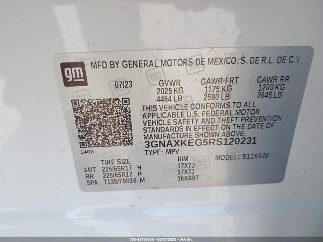 3GNAXKEG5RS120231 Chevrolet lsd