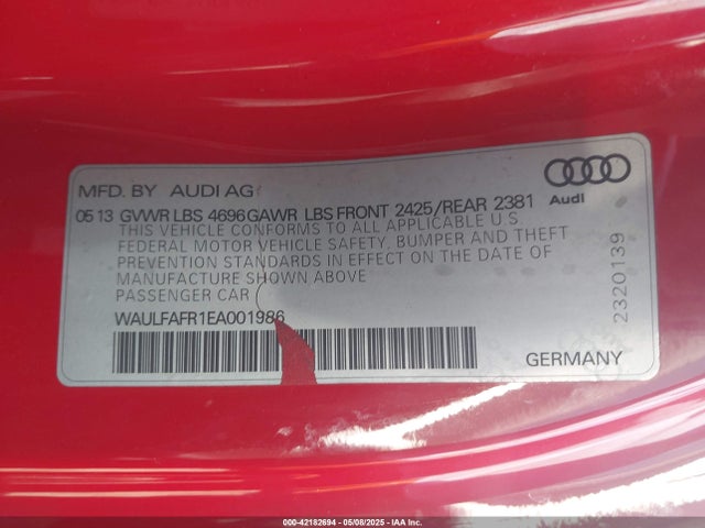 2014 AUDI A5 WAULFAFR1EA001986 Photo 8