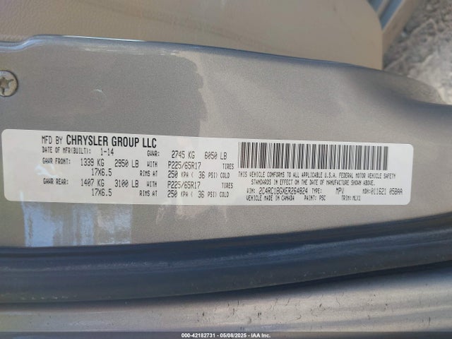2C4RC1BGXER264824 Chrysler Town & Country Touring