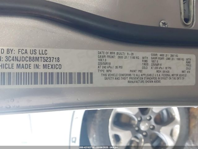 3C4NJDCB8MT523718 Jeep Compass Limited 4x4