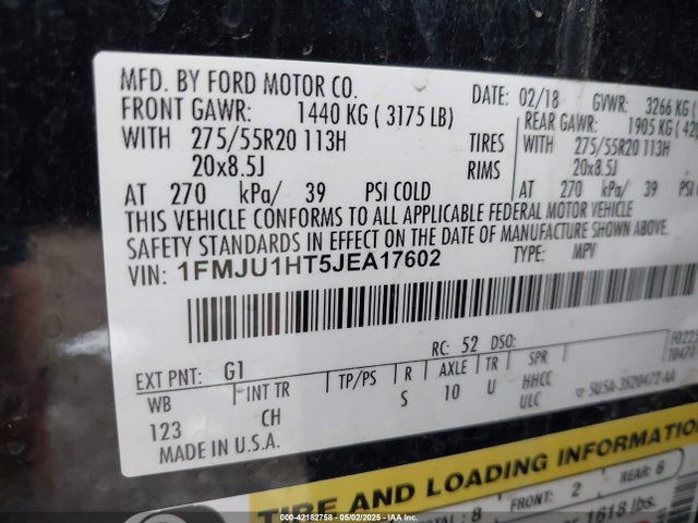 1FMJU1HT5JEA17602 Ford 3.5l gtdi