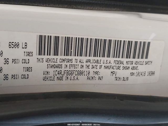 1C4RJFBG6FC680110 Jeep Grand Cherokee Limited
