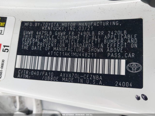 4T1C11AK1MU448211 Toyota CAMRY LE