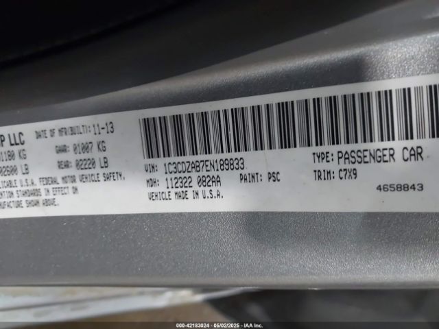 1C3CDZAB7EN189833 Dodge AVENGER SE