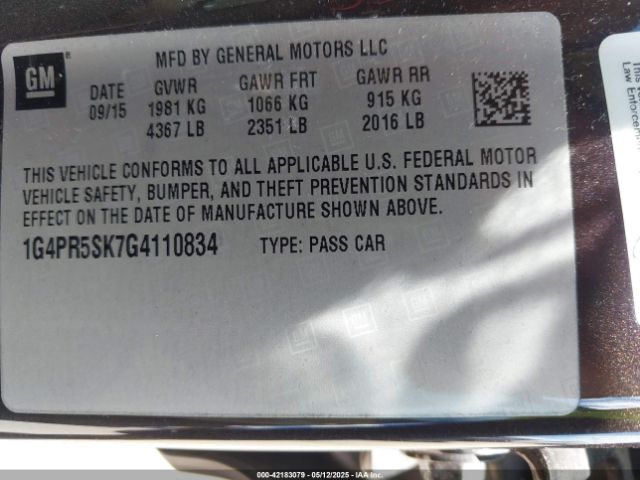 1G4PR5SK7G4110834 Buick Verano Convenience Group