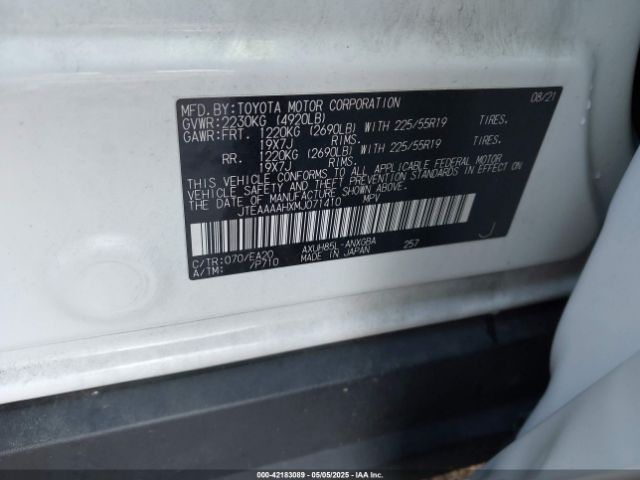 JTEAAAAHXMJ071410 Toyota Venza Xle