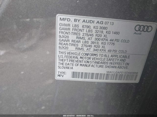 WA1LGAFE1ED003856 Audi Q7 3.0t Premium