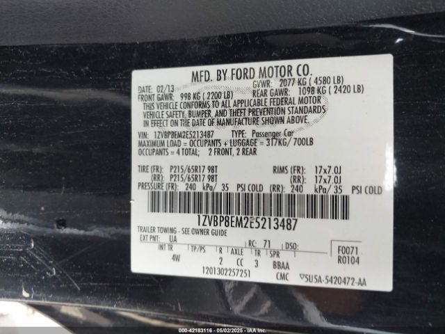 2014 FORD MUSTANG 1ZVBP8EM2E5213487 Photo 8