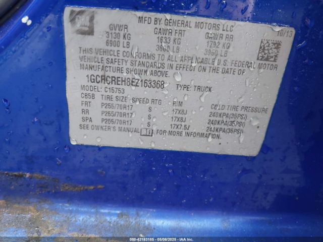 1GCRCREH8EZ163368 Chevrolet Silverado 1500 1lt