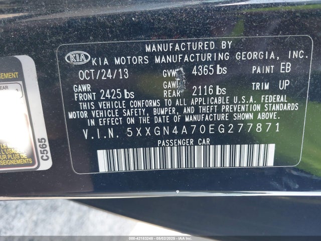 5XXGN4A70EG277871 KIA OPTIMA EX