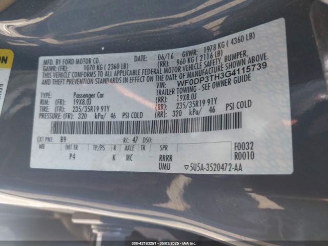 2016 FORD FOCUS RS WF0DP3TH3G4115739 Photo 8