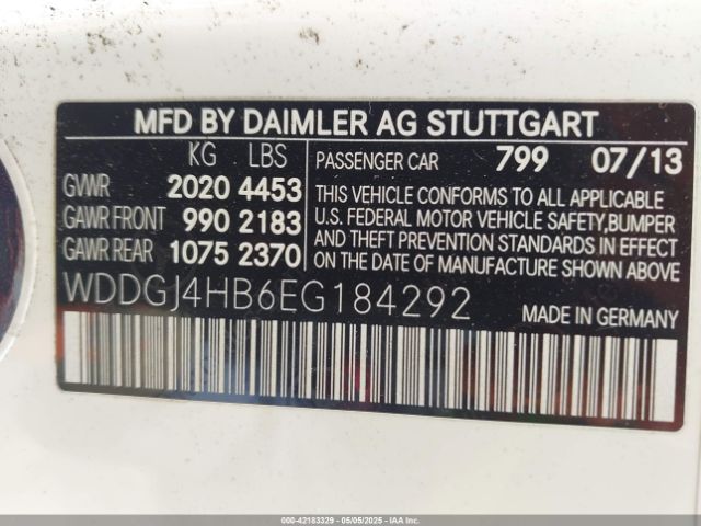 WDDGJ4HB6EG184292 Mercedes-Benz C 250