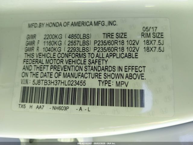 2017 ACURA RDX 5J8TB3H37HL023455 Photo 8