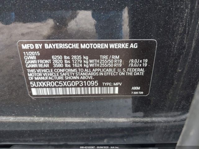 5UXKR0C5XG0P31095 BMW X5 Xdrive35i