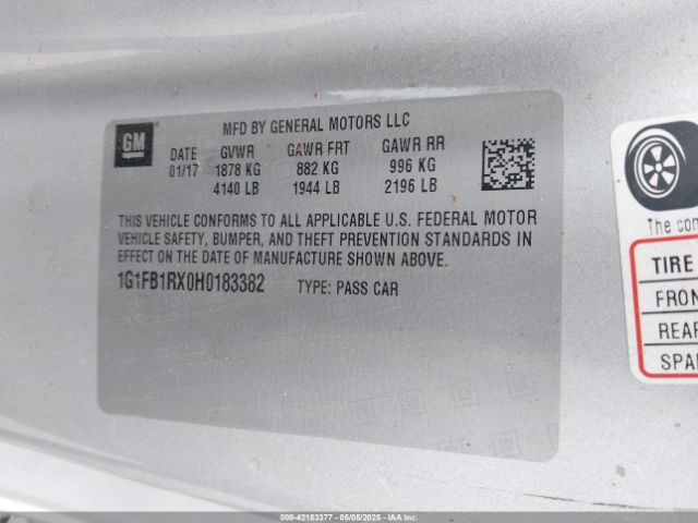 1G1FB1RX0H0183382 Chevrolet Camaro 1lt