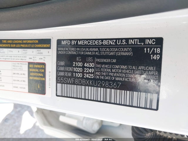 55SWF8DBXKU298367 Mercedes-Benz C 300