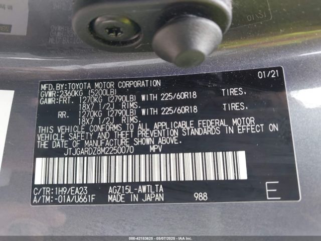 2021 LEXUS NX 300 JTJGARDZ8M2250070 Photo 8