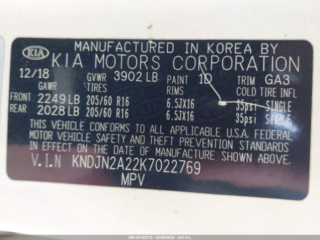 KNDJN2A22K7022769 KIA g gdi