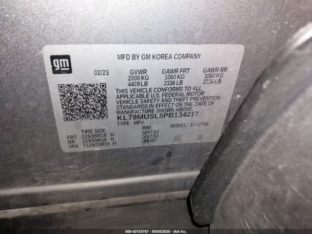 KL79MUSL5PB134217 Chevrolet Trailblazer Awd Rs