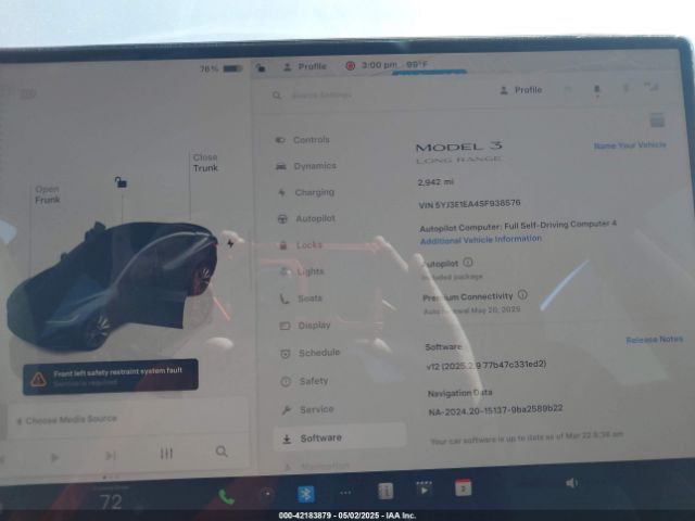 5YJ3E1EA4SF938576 Tesla Model 3 Long Range Rear-wheel Drive