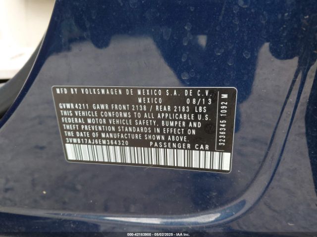 3VWB17AJ6EM364320 Volkswagen Jetta 1.8t Se