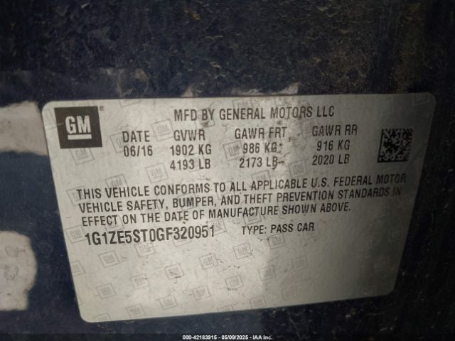 1G1ZE5ST0GF320951 Chevrolet lfv - di: direct injection, vvt, gen1 gmna