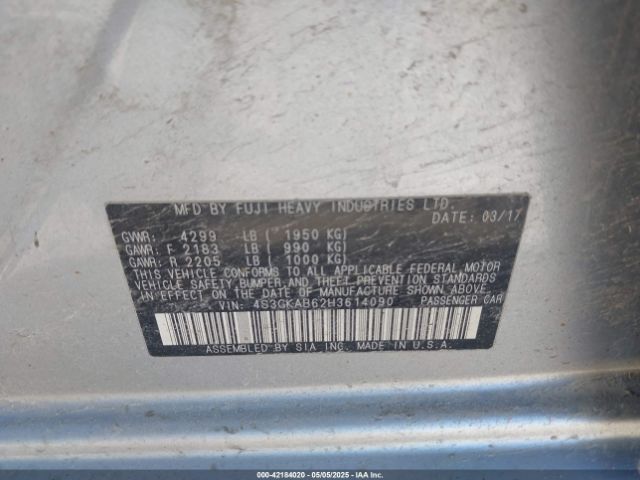 4S3GKAB62H3614090 Subaru Impreza 2.0i Premium