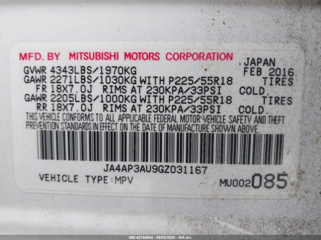 2016 MITSUBISHI OUTLANDER SPORT JA4AP3AU9GZ031167 Photo 8