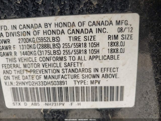 2013 ACURA MDX 2HNYD2H33DH503891 Photo 8