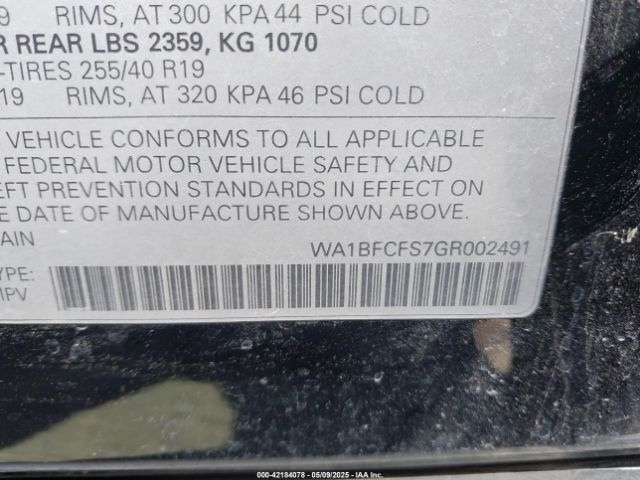 WA1BFCFS7GR002491 Audi Q3 2.0t Premium Plus