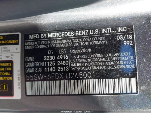 55SWF6EBXJU265001 Mercedes-Benz m276
