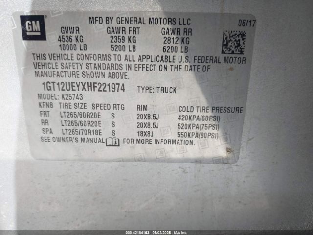 1GT12UEYXHF221974 GMC Sierra 2500hd Denali