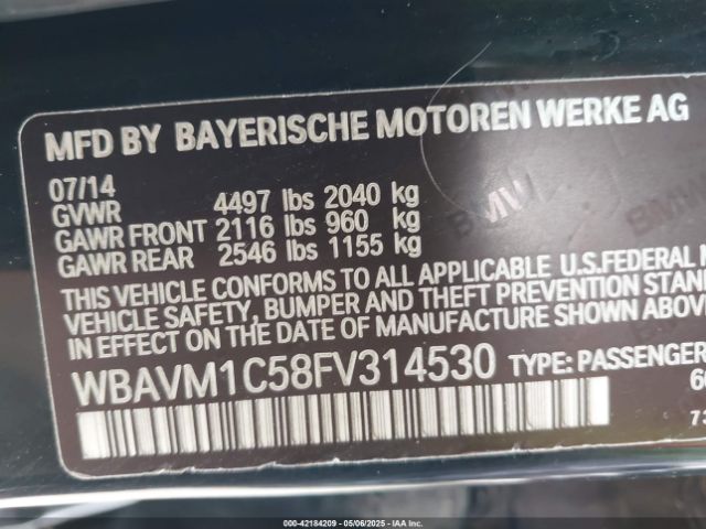 WBAVM1C58FV314530 BMW X1 Sdrive28i