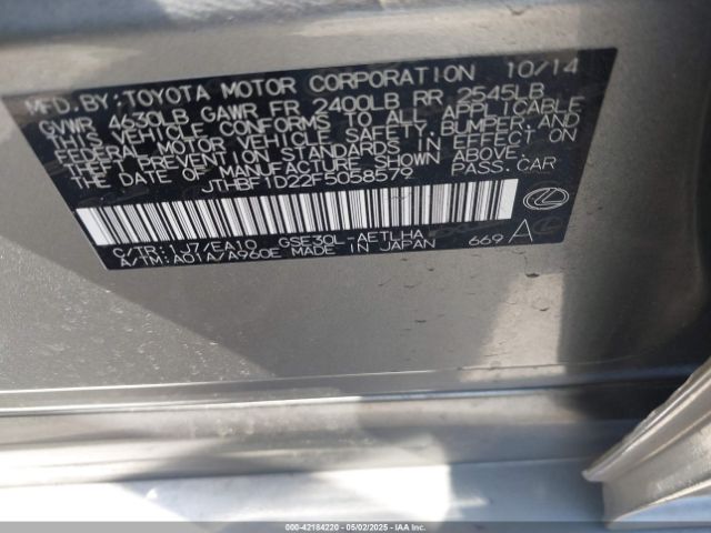 JTHBF1D22F5058579 Lexus IS 250