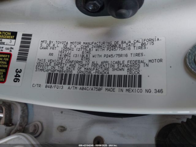 3TMMU4FN0FM084956 Toyota Tacoma Base V6
