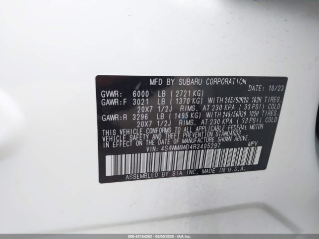 4S4WMAWD4R3405297 Subaru Ascent Touring 7-passenger