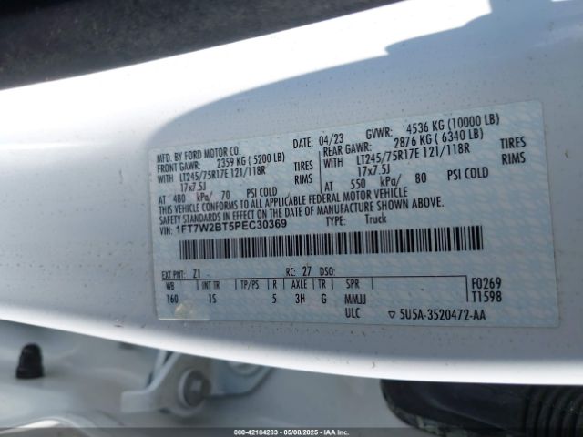 1FT7W2BT5PEC30369 Ford F-250 Xl