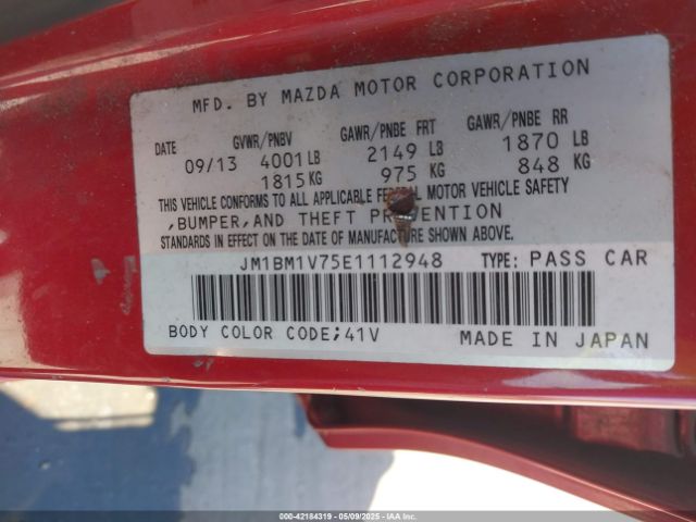 JM1BM1V75E1112948 Mazda Mazda3 I Touring