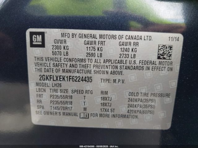 2GKFLXEK1F6224435 GMC Terrain Slt-1