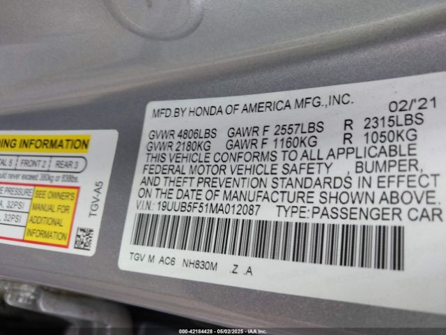2021 ACURA TLX 19UUB5F51MA012087 Photo 8