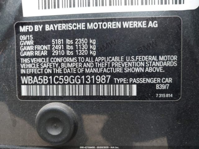 WBA5B1C59GG131987 BMW 535i
