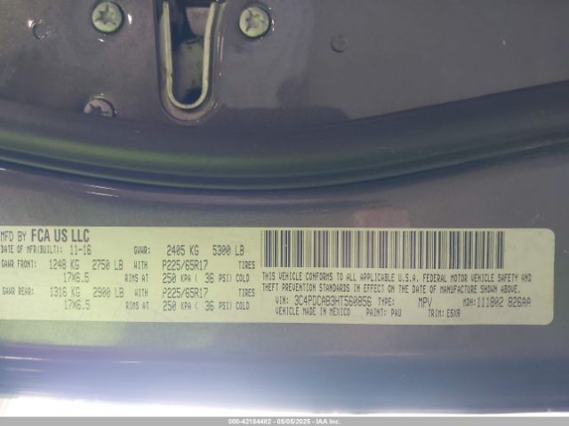 3C4PDCAB3HT560856 Dodge JOURNEY SE