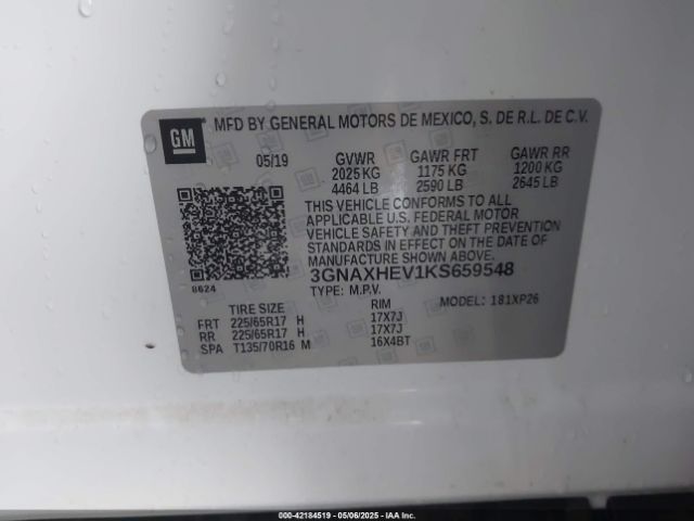 2019 CHEVROLET EQUINOX 3GNAXHEV1KS659548 Photo 8