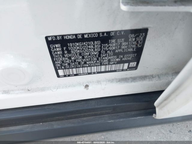 3CZRZ1H31RM720266 Honda Hr-v 2wd Lx