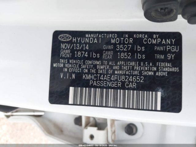 KMHCT4AE4FU824652 Hyundai ACCENT GLS