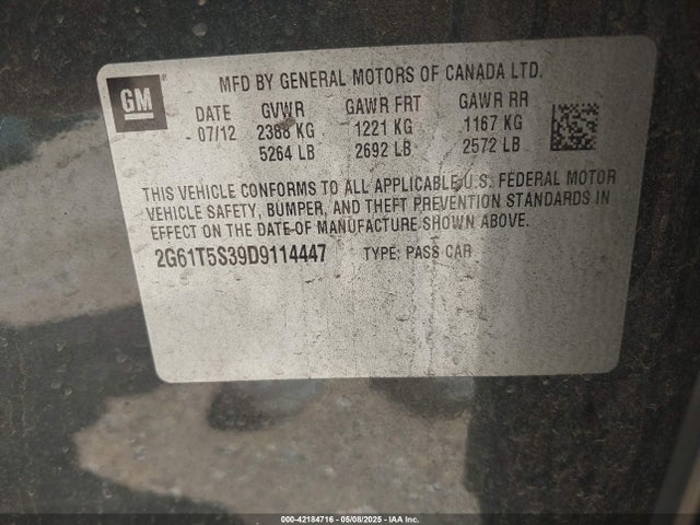 2013 CADILLAC XTS 2G61T5S39D9114447 Photo 8