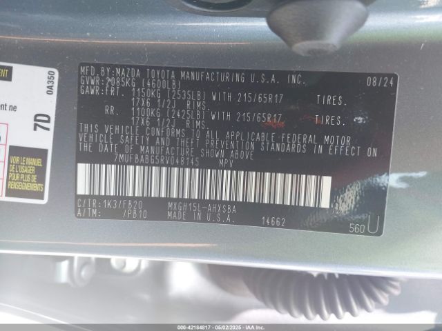 7MUFBABG5RV048145 Toyota Corolla Cross Hybrid Se